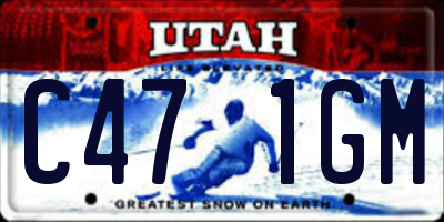 UT license plate C471GM