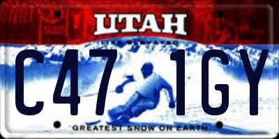 UT license plate C471GY