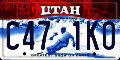 UT license plate C471KO