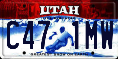 UT license plate C471MW