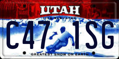 UT license plate C471SG