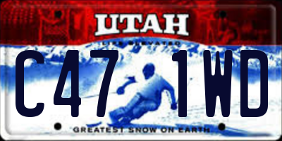 UT license plate C471WD