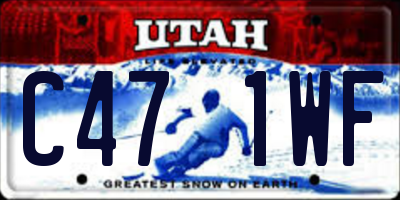 UT license plate C471WF