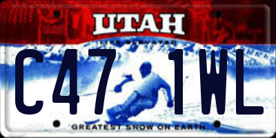 UT license plate C471WL