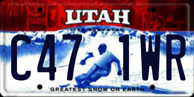 UT license plate C471WR