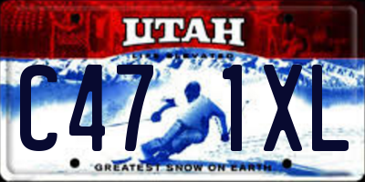 UT license plate C471XL