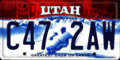 UT license plate C472AW