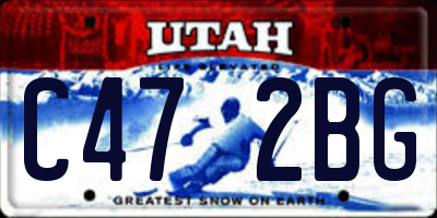 UT license plate C472BG