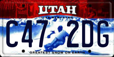 UT license plate C472DG