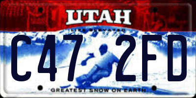 UT license plate C472FD