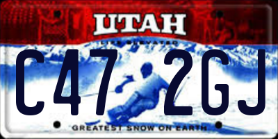 UT license plate C472GJ