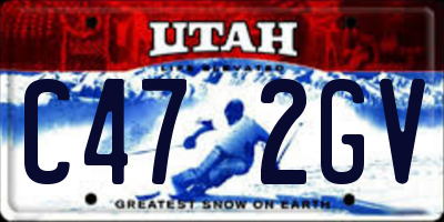 UT license plate C472GV