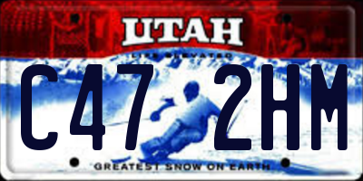 UT license plate C472HM