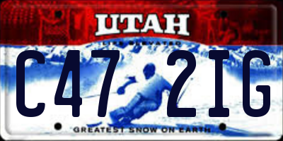 UT license plate C472IG