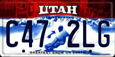 UT license plate C472LG
