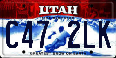 UT license plate C472LK