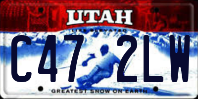 UT license plate C472LW