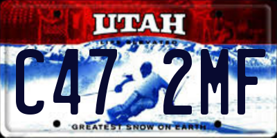 UT license plate C472MF
