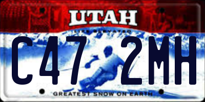 UT license plate C472MH