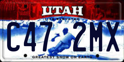UT license plate C472MX