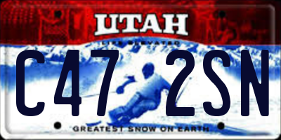UT license plate C472SN