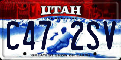 UT license plate C472SV