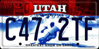 UT license plate C472TF