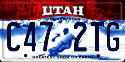 UT license plate C472TG
