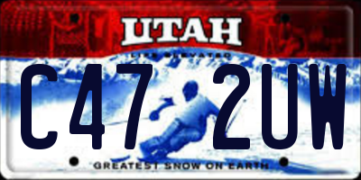 UT license plate C472UW