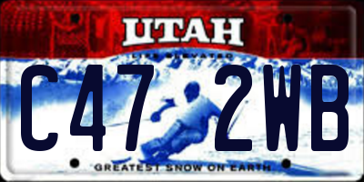 UT license plate C472WB