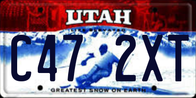 UT license plate C472XT