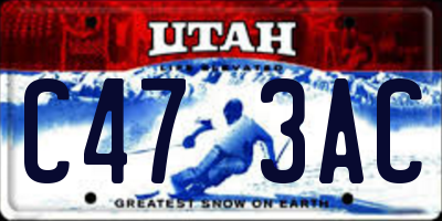UT license plate C473AC