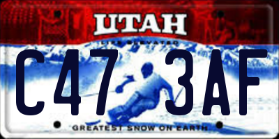 UT license plate C473AF