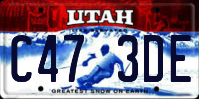 UT license plate C473DE
