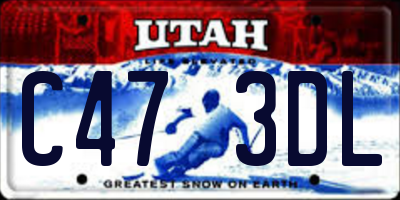 UT license plate C473DL