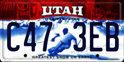 UT license plate C473EB