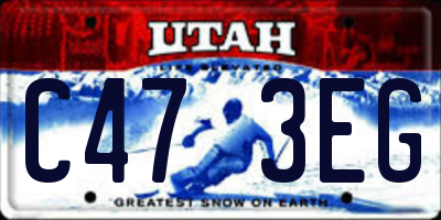 UT license plate C473EG