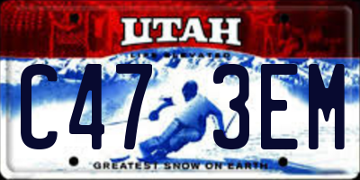 UT license plate C473EM