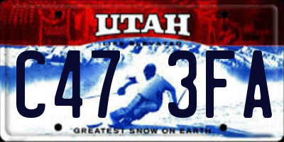 UT license plate C473FA