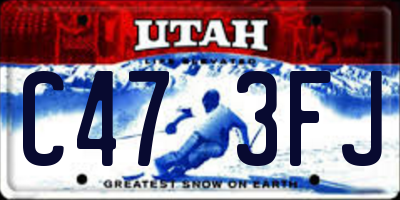 UT license plate C473FJ
