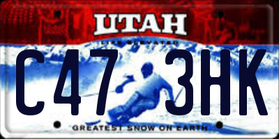 UT license plate C473HK