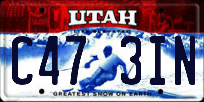 UT license plate C473IN
