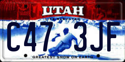UT license plate C473JF