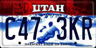 UT license plate C473KR