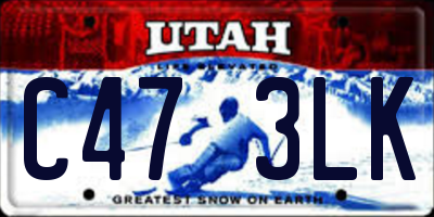 UT license plate C473LK
