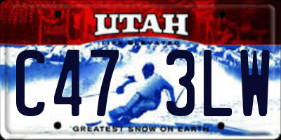 UT license plate C473LW