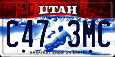 UT license plate C473MC