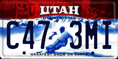 UT license plate C473MI