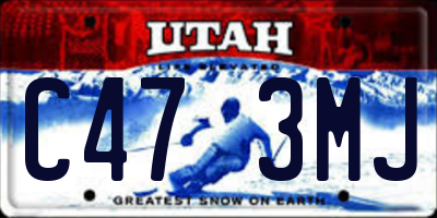 UT license plate C473MJ