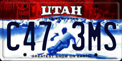 UT license plate C473MS